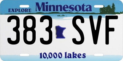MN license plate 383SVF
