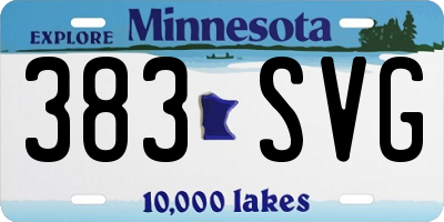MN license plate 383SVG