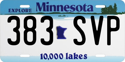 MN license plate 383SVP