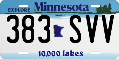 MN license plate 383SVV