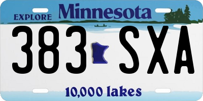 MN license plate 383SXA