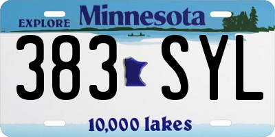MN license plate 383SYL