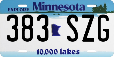 MN license plate 383SZG