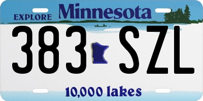 MN license plate 383SZL