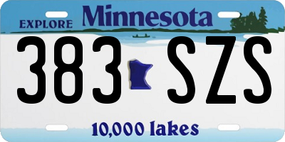 MN license plate 383SZS