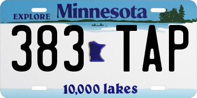 MN license plate 383TAP
