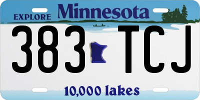 MN license plate 383TCJ