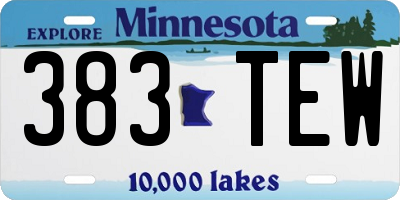 MN license plate 383TEW