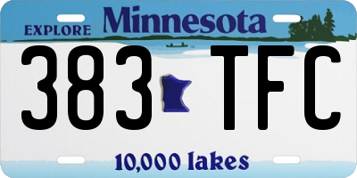 MN license plate 383TFC
