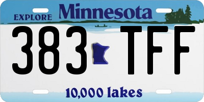 MN license plate 383TFF