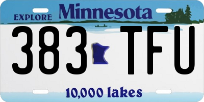 MN license plate 383TFU