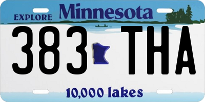 MN license plate 383THA