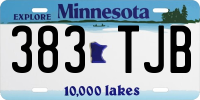MN license plate 383TJB