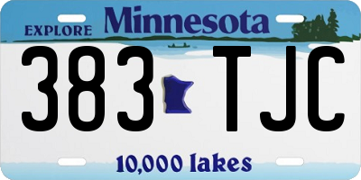 MN license plate 383TJC