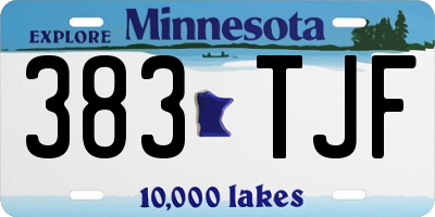MN license plate 383TJF
