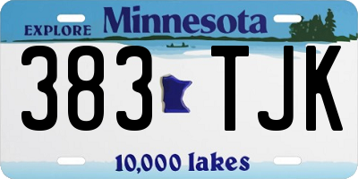 MN license plate 383TJK