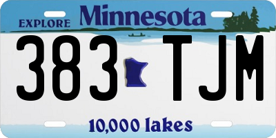MN license plate 383TJM
