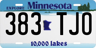 MN license plate 383TJO