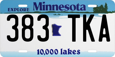 MN license plate 383TKA