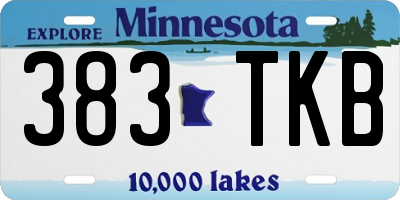 MN license plate 383TKB