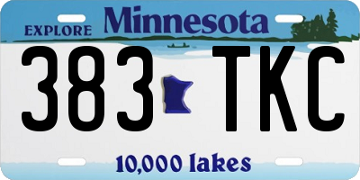 MN license plate 383TKC