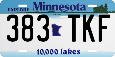 MN license plate 383TKF