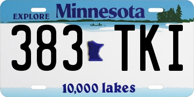 MN license plate 383TKI