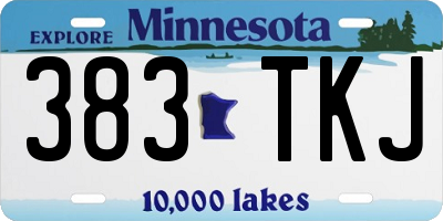 MN license plate 383TKJ