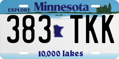 MN license plate 383TKK