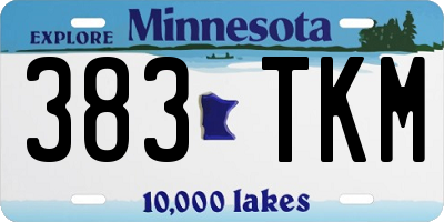 MN license plate 383TKM