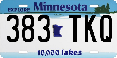 MN license plate 383TKQ