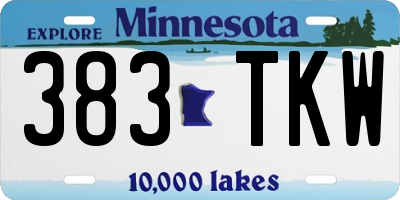 MN license plate 383TKW