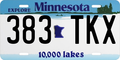 MN license plate 383TKX