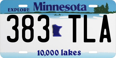 MN license plate 383TLA