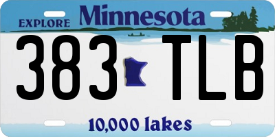 MN license plate 383TLB
