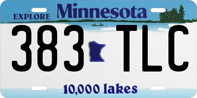 MN license plate 383TLC