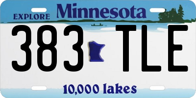 MN license plate 383TLE