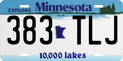 MN license plate 383TLJ