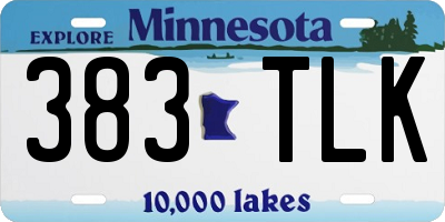 MN license plate 383TLK