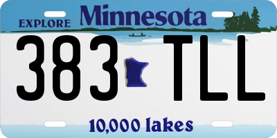 MN license plate 383TLL
