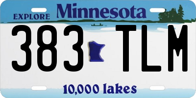 MN license plate 383TLM