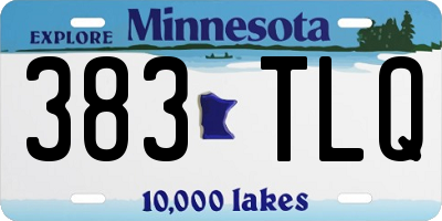 MN license plate 383TLQ