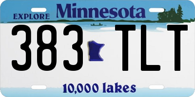 MN license plate 383TLT