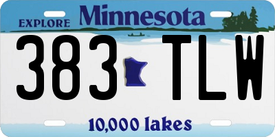 MN license plate 383TLW