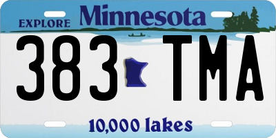 MN license plate 383TMA