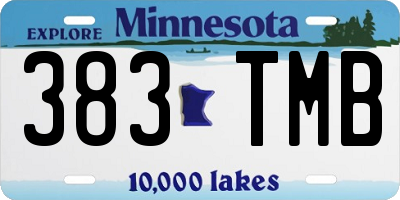 MN license plate 383TMB