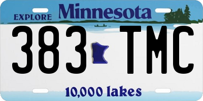 MN license plate 383TMC