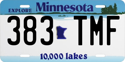 MN license plate 383TMF