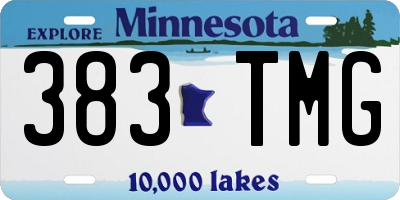 MN license plate 383TMG