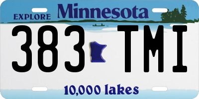 MN license plate 383TMI